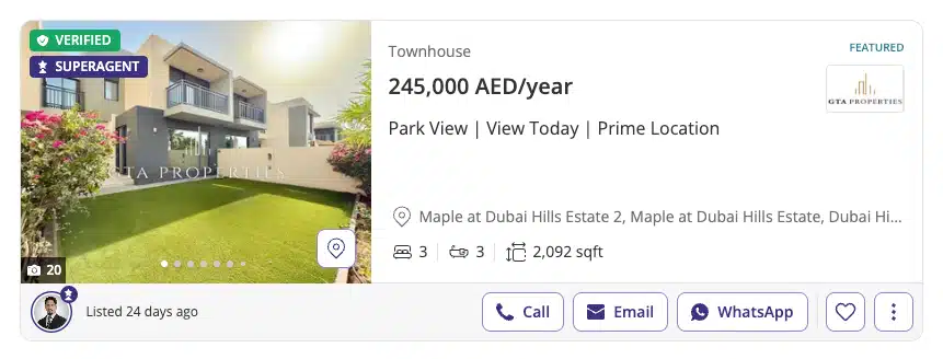 Property Finder: adosado en Dubai Hills